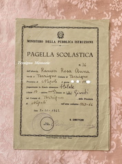 Pagella scolastica 1963
